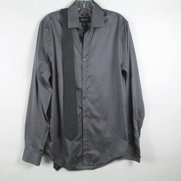 AWEARNESS KENNETH COLE GREY BUTTONDOWN SHIRT + TIE - Picture 16 of 16